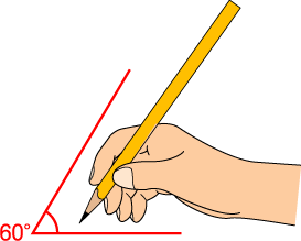鉛筆の正しい持ち方を示したイラスト